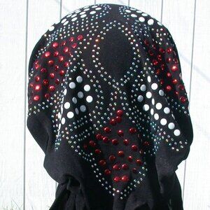 Navy Blue Pre-Tied Stud Fashion Cap Slip On Bonnet Hijab Undercap #9